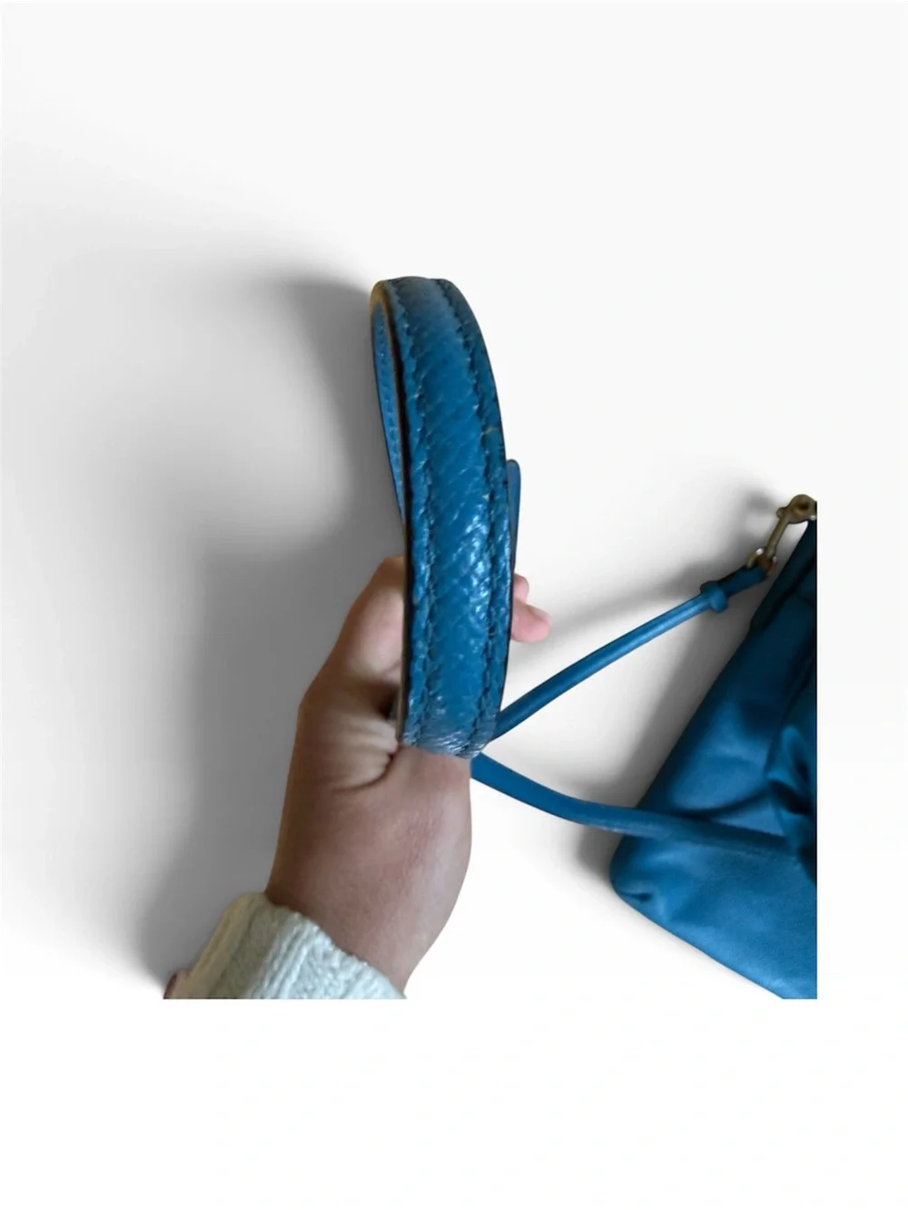 Coach Cobalt Blue Crossgrain Leather Crossbody Bag Silver Hardware